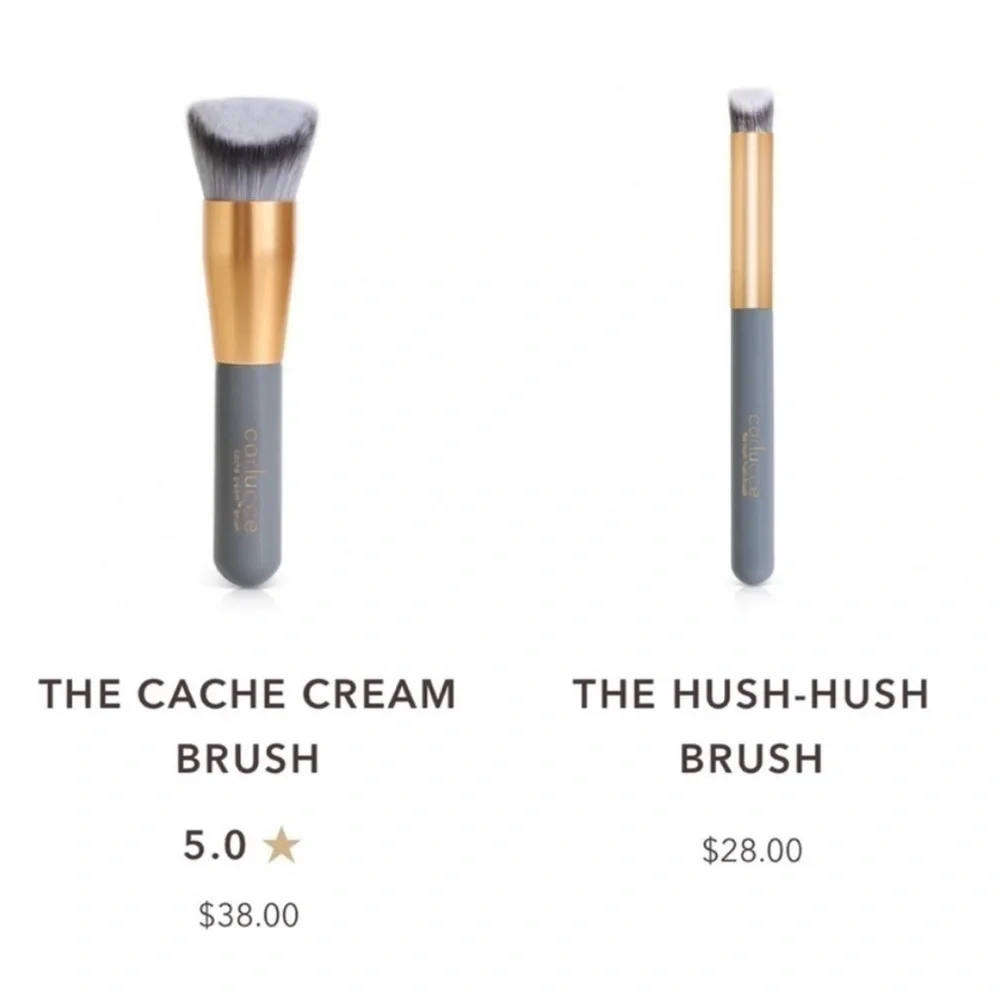 Carlucce Cosmetic Brush Duo (Cache Cream Brush & Hush-Hush‎ Brush) NEW